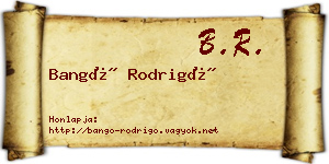 Bangó Rodrigó névjegykártya